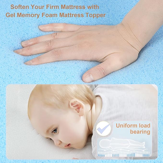 NeoBorn Baby Bassinet Mattress Pad, 30" x 18" Dual Sided Comfort Gel Memory Foam Mattress with Removable Soft Tencel Cover Fit for Halo Bassinest Swivel/Flex/Glide/Premiere/Luxe Series Sleeper