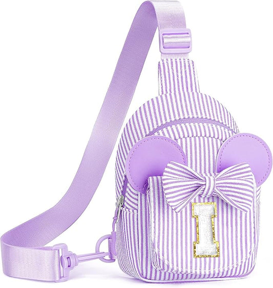 Gifts for Girls, Girls Birthday Gift Girl Gift Trendy Stuff | Purple Letter Small Sling Bags for Little Girl Kids Cross Body Belt Bag Sling Bag Birthday Gifts for Sister Daughter (Purple I)