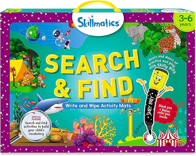 Skillmatics Search and Find Educational Game - Reusable Preschool Learning Activities, Perfect for Toddlers & Kids Who Love Toys, Art & Crafts, Builds Vocabulary, Gifts for Ages 3, 4, 5, 6