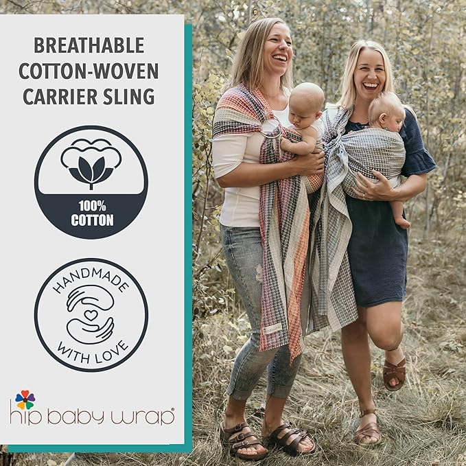 Hip Baby Wrap Ring Sling Baby Carrier for Infants and Toddlers - Beautiful, 100% Soft Cotton Baby Wraps Carrier for Babies 8-35 lbs - Perfect Baby Shower Gifts Moms and Dads - Nursing Cover (Ocean)