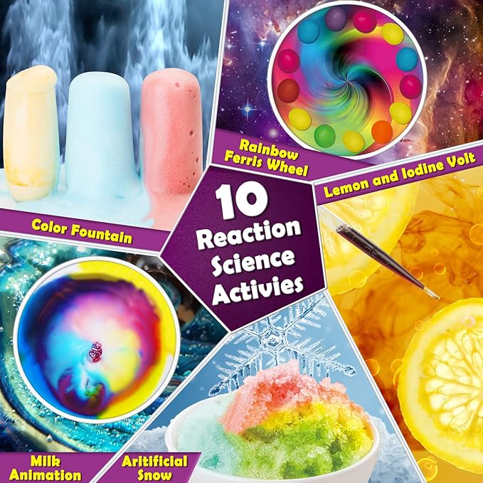 UNGLINGA 30 Experiments Science Kit for Kids with Lab Coat, Chemistry Set STEM Toys Birthday Gifts for Boys Girls, Scientist Costume Role Play Tools Educational Learning Set