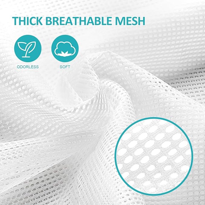 Mesh Laundry Bags with Adjustable Shoulder Strap, 24" x 36" Heavy Duty Nylon, Drawstring Closure, 3-Pack, Mixed Colors