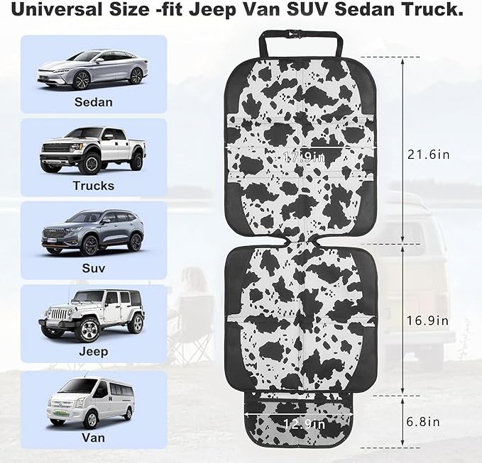 Car Seat Protector for Child Car Seat, 2 Pack Baby Car Seat Covers with Mesh Pockets & Non-Slip Backing 600D Durable Seat Protector