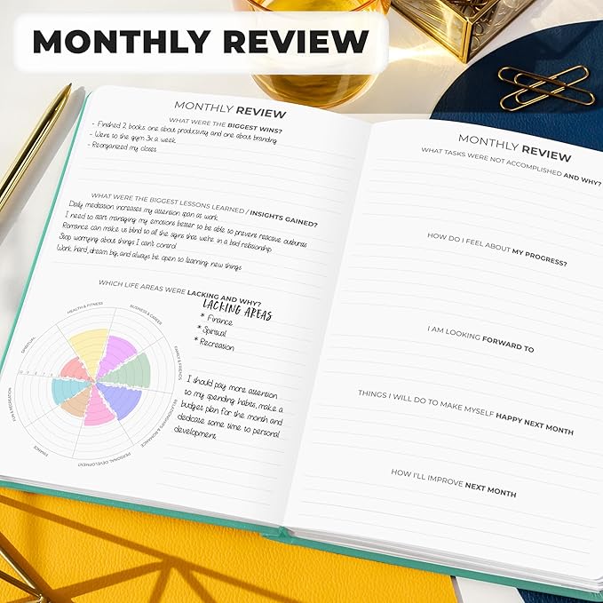 Clever Fox Planner Premium Edition – Undated Luxurious Weekly & Monthly Planner to Increase Productivity and Hit Your Goals – Organizer – Start Anytime, A5, Lasts 1 Year, Light Turquoise (Weekly)