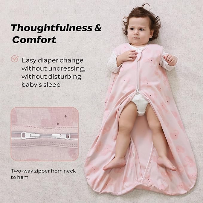 JELLYMONI Baby Sleep Sack 18-24 Months 0.5 Tog Wearable Blanket for Baby, 100% Cotton 3 Pack Infant Toddler Sleeping Sack Lightweight Soft 2-Way Zipper Sleepsack