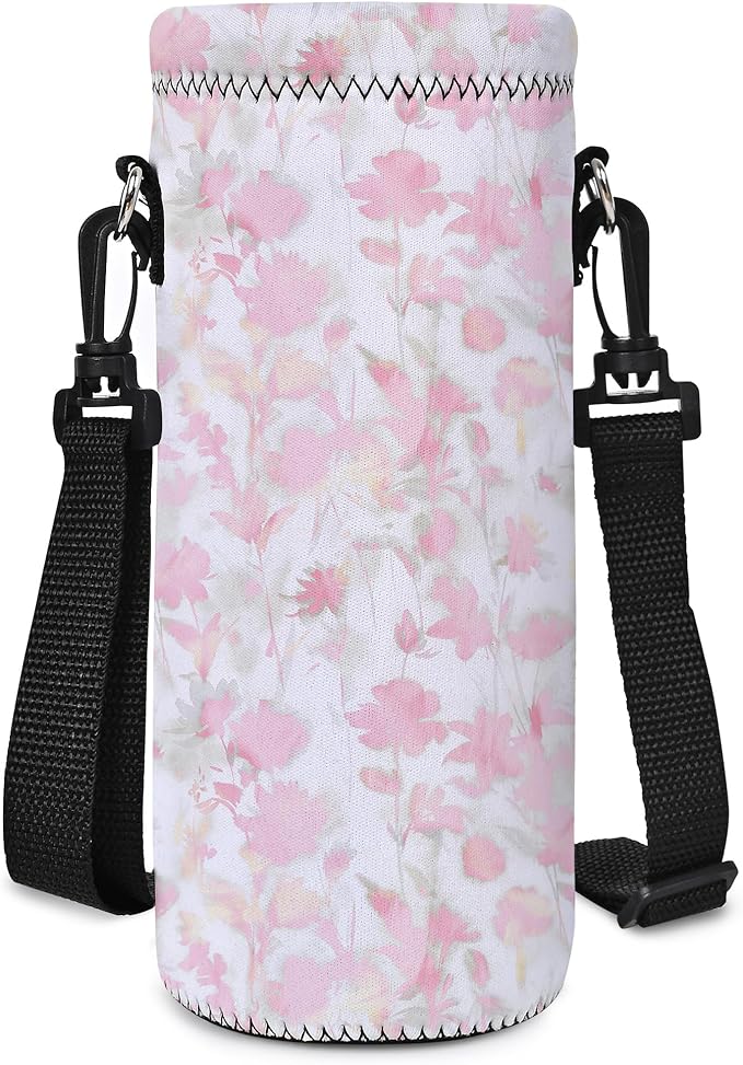 AUPET Water Bottle Sling Bag Carrier Crossbody Sleeve,Insulated Neoprene Bottle Case Holder Pouch Cover 500ML/17oz with Shoulder Strap for Walking Women Men