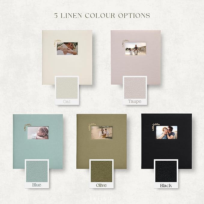 Premium Scrapbook Album – Acid-Free Photo Album with Writing Space – 100 Pages for Size 4x6 – Holds 500 Photos – Wedding, Baby, Travel & Family Memories (Taupe/Grey)