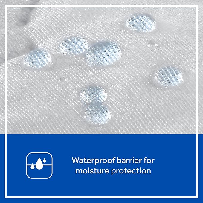 Sealy Baby Stain Protection Waterproof Crib Mattress Protector Cover, Fitted Toddler Bed Pad, Protective Sheet for Boys and Girls Bedding, Noiseless & Machine Washable/Dryer Friendly 52x28 - White