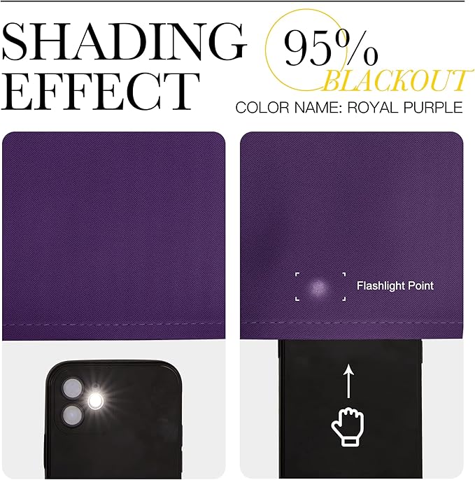 NICETOWN Bedroom Blackout Curtains Panels - Triple Weave Energy Saving Thermal Insulated Solid Grommet Blackout Draperies for Patio (80 inches by 108 Inch, Royal Purple, Set of 2)