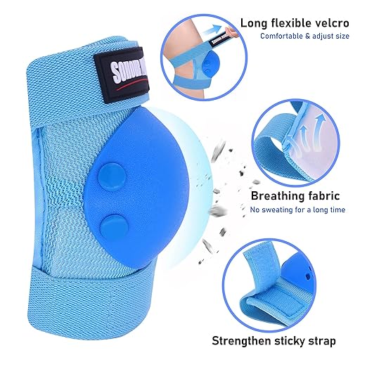 Youth/Kids Knee Pads Elbow Pads Wrist Guards Protective Gear Set for 3-15 Years Child Roller Skates, Skateboard, Cycling, Inline Skating, BMX Bike, Balance Bike, Scooter Riding and Other Outdoor Sports