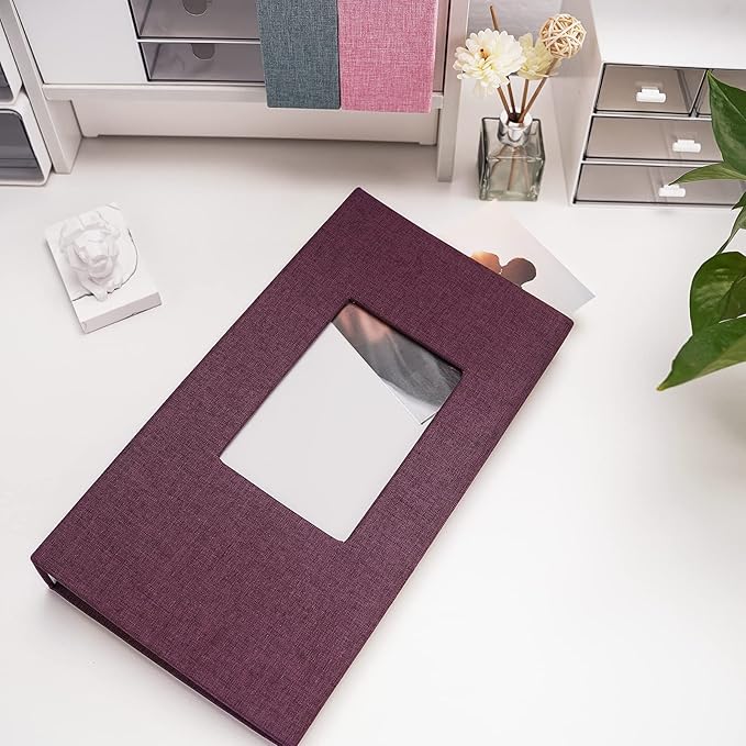 Vienrose Linen Photo Album 420 Pockets for 4x6 Photos Fabric Cover Photo Books Slip-in Picture Albums for Wedding Baby Vacation