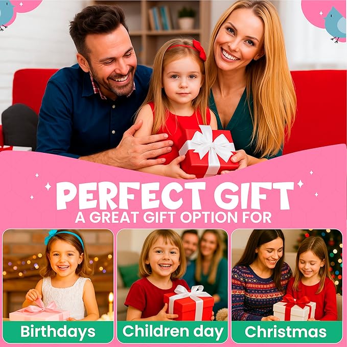 BulbaCraft 4Pcs Sticker Paint Books for Girls - Sticker Books by Number with Mermaids, Princesses, Animals and Horses - Coloring Activity for Kids