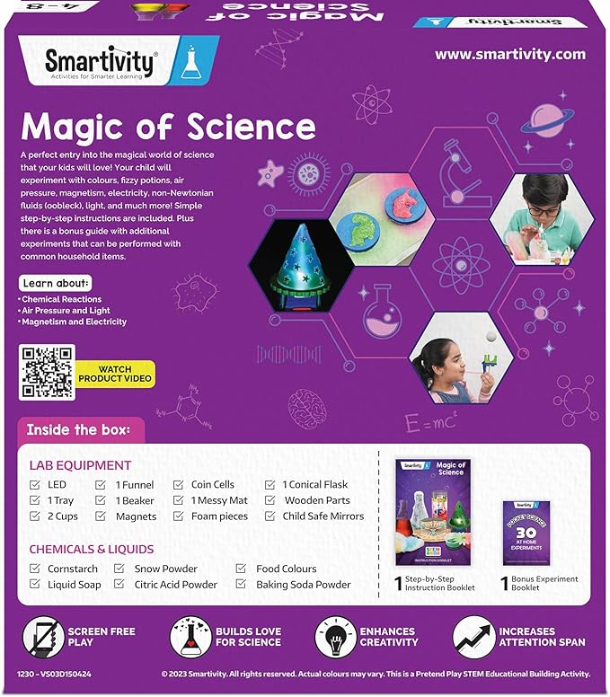 Smartivity Magic Science Kit for Kids Ages 4, 5, 6, 7, 8 Years | 50+ Amazing Science Experiments I Birthday Gifts for Boys & Girls | I Educational Toy for Kids Age 4-8 Years Old