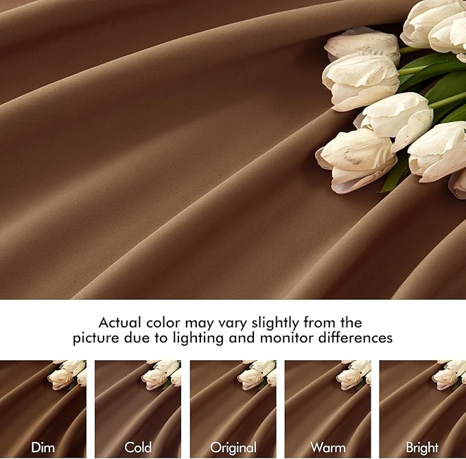 MIULEE Back Tab Blackout Curtains 96 Inch Long 2 Panels Set for Living Room Bedroom, Rod Pocket/Pinch Pleated Long Thermal Insulated Room Darkening Floor to Ceiling Drapes, W52xL96, Cappuccino Brown