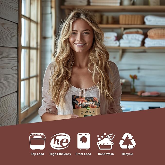 SIPA Laundry Detergent Sheets Bag - 30 Sheets, Up to 60 Loads, Lily of the Valley Scent, Phosphorus-Free, High Efficiency,Eco-Friendly (30 Count (Pack of 1))