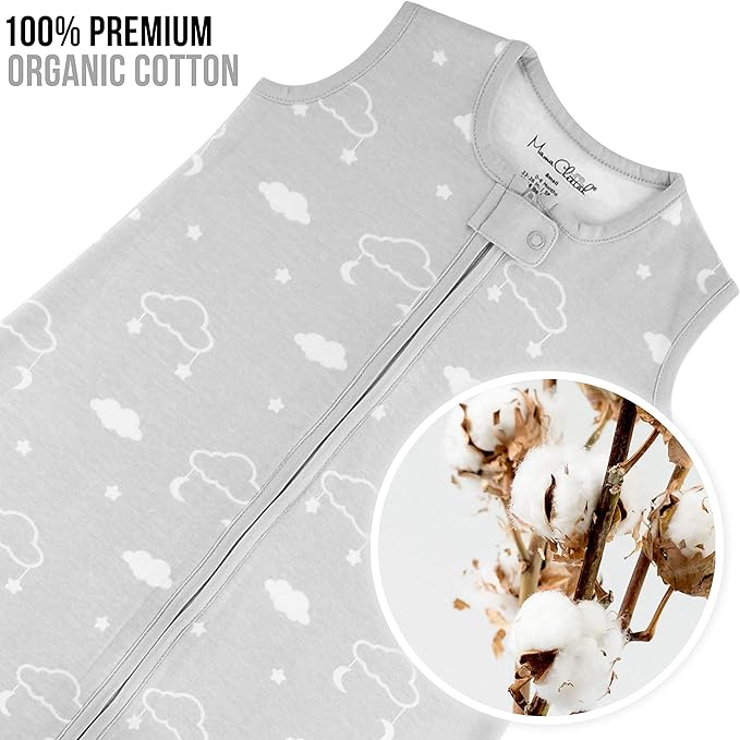Mama Cheetah Baby Sleep Sack 0.5 TOG, Organic Cotton Baby Wearable Blanket with Two-Way Zipper, Swaddle Transition Baby Sleeping Bag for Newborn Infant Toddler Boy Girl, 24-48 Months