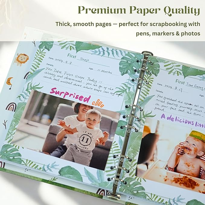 Baby Memory Book Keepsake | Minimalist First 5 Years Baby Book & Photo Album for Baby Boy or Girl| Gender Neutral Baby Journal Scrapbook for Milestones (Modern)