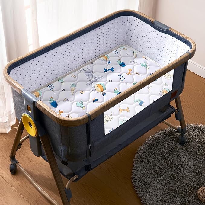 Baby Bassinet Mattress 30x 15 inches- Firm Support and Comfort Premium Foam,Noiseless and Odorless,Hypoallergenic Small Crib Mattress, Fits Moses Basket, Dual Sided with Soft Breathable Fabric