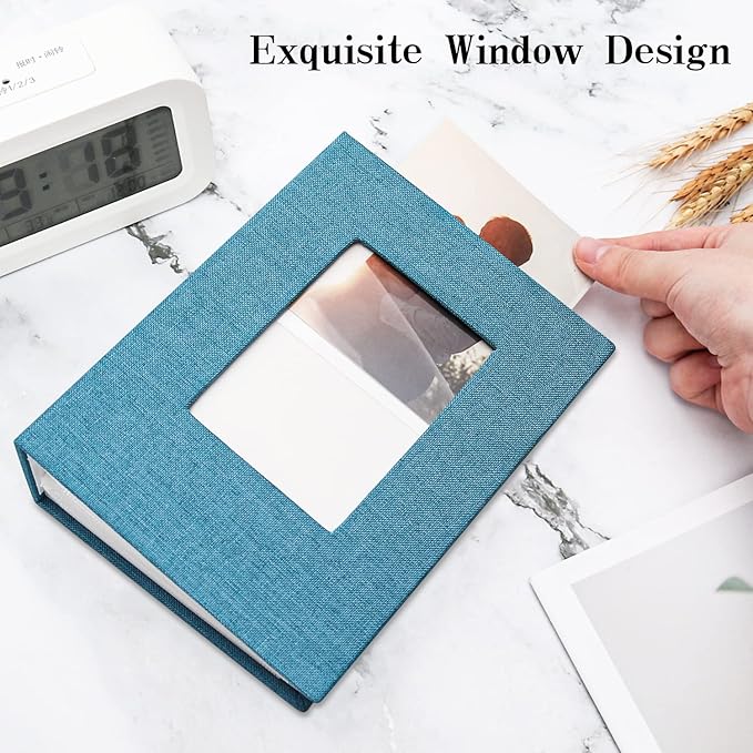 Vienrose Photo Album 4x6 100 Pages Photos Linen Cover Picture Book with Front Window for Baby Wedding Children