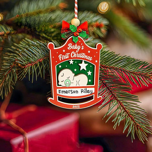 Baby First Christmas Ornament 2025 for Girl Boy - Baby's 1st Ideas for Parents, Babies Newborn Ornament Keepsake Babys First Xmas Ornaments for Xmas Tree Decorations