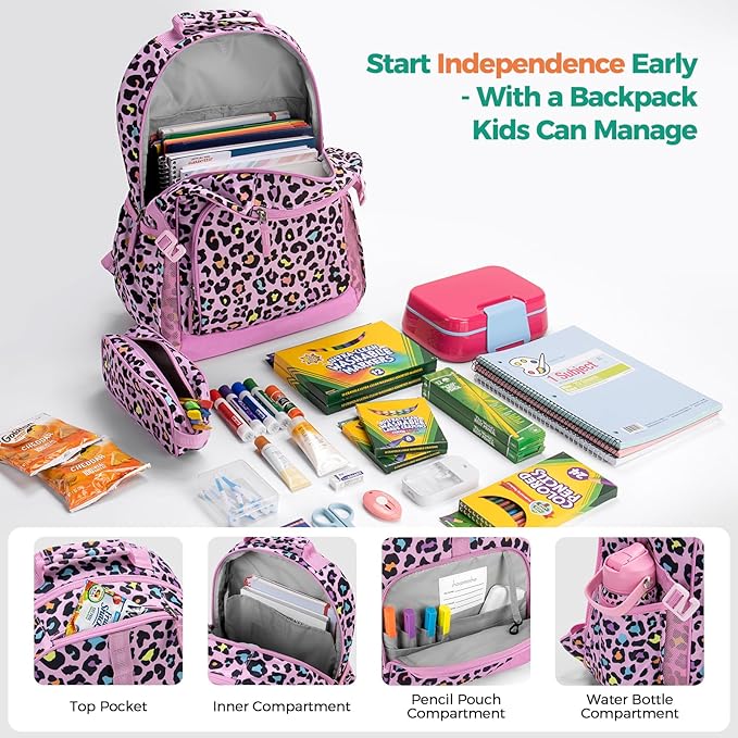 Choco Mocha Tie-Dye Backpack for Girls, Elementary School Backpack for Girls Ages 6-8 Kids Kindergarten Backpack Large Bookbag 18 Inch with Chest Strap, Colorful