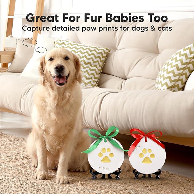 Baby Hand and Footprint Kit Girls, Boys - Personalized Baby Footprint Ornament Kit, Newborn Keepsake Gifts for New Mom, Easy to Use Handprint Makers, Cute Shower Gifts (Candy, Multi-Colored)