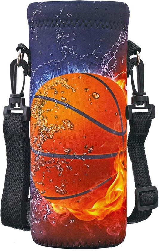 RICHEN Neoprene Water Bottle Carrier Bag with Adjustable Shoulder Strap,Insulated Water Bottle Cover for Stainless Steel/Glass/Plastic Bottles