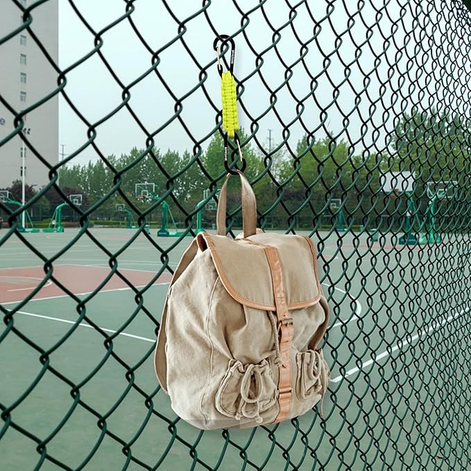 BRAVESHINE Paracord Keychain Carabiner Clip, D Ring Lanyard Hanger Stroller Hook for Water Bottle, Key, Backpacks, Men, Women