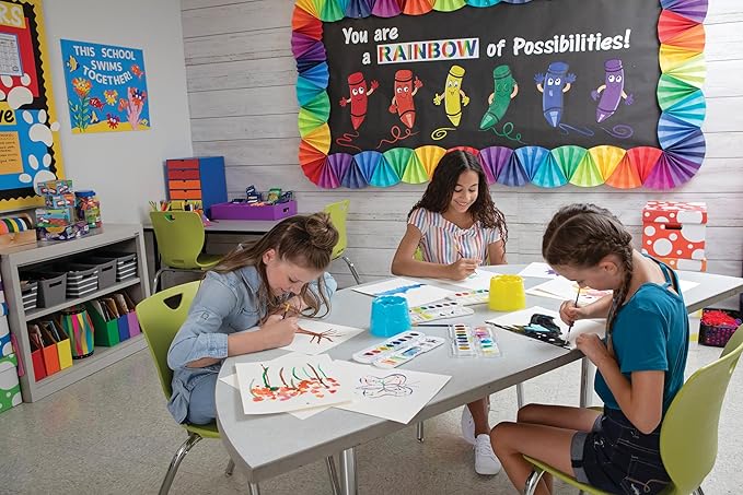 Prang Oval Pan Watercolor Set Master Pack, 8 Assorted Colors, 12 Refill Trays, 24 Paint Sets