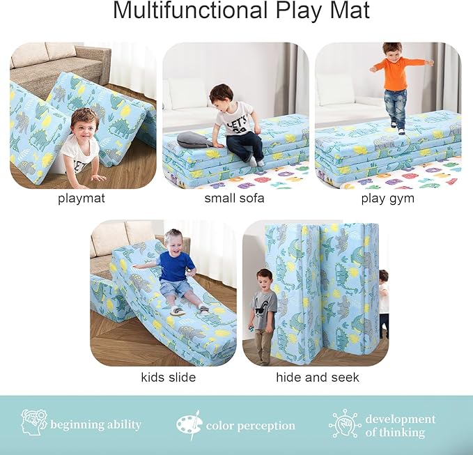 MeMoreCool Kids Floor Futon Mattress Large 6x4 FT, Thicken Foam Tatami Mattress for Children Play Area, Foldable Sleeping Pad Crawling Tatami Mat for Playroom