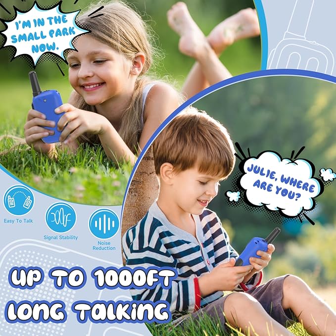 Toys for Ages 5-7 Boys Girls, Walkie Talkies for Kids 1000FT Range 2 Channels 2 Way Radio Toy Christmas Birthday Gifts for Girls Boys Ages 3 4 5 6 7 8 9 Camping Hiking Outdoor Games