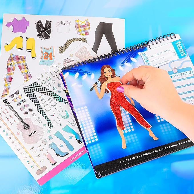 Fashion Angels Live! in Concert Sticker Stylist Fashion Set, Includes Concert Venue Style Boards, Popstar Silhouettes & 600+ Stickers, Ideal Gift for Kids & Teens