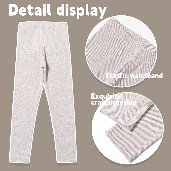 12 Pack Girls Leggings - Soft Stretchy Yoga Pants for Kids, Basic School Pants