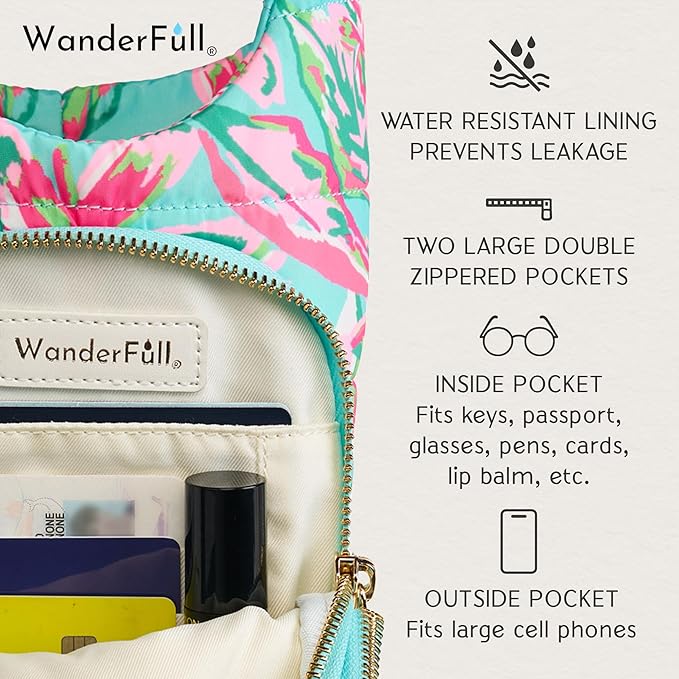 WanderFull® Original HydroBag® Collection, Water Bottle Holder w/Strap & Phone Pocket, Hands-Free Crossbody Water Bottle Bag