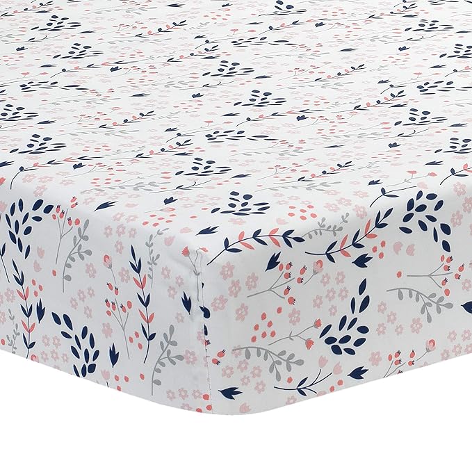 Lambs & Ivy Forever Friends 4-Piece Nursery Crib Baby Bedding Set - Blue, Pink