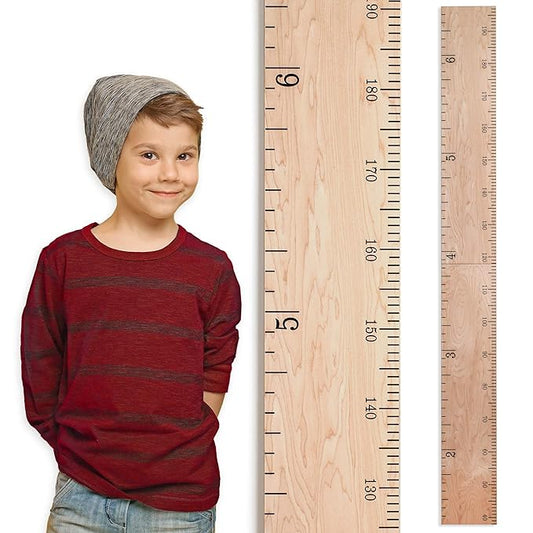 Wooden Growth Chart for Wall - Size Height Chart for Kids, Growth Measuring Board and Kids Height Wall Chart, Growth Chart for Kids, Height Chart for Wall - Natural (63"x6.7")