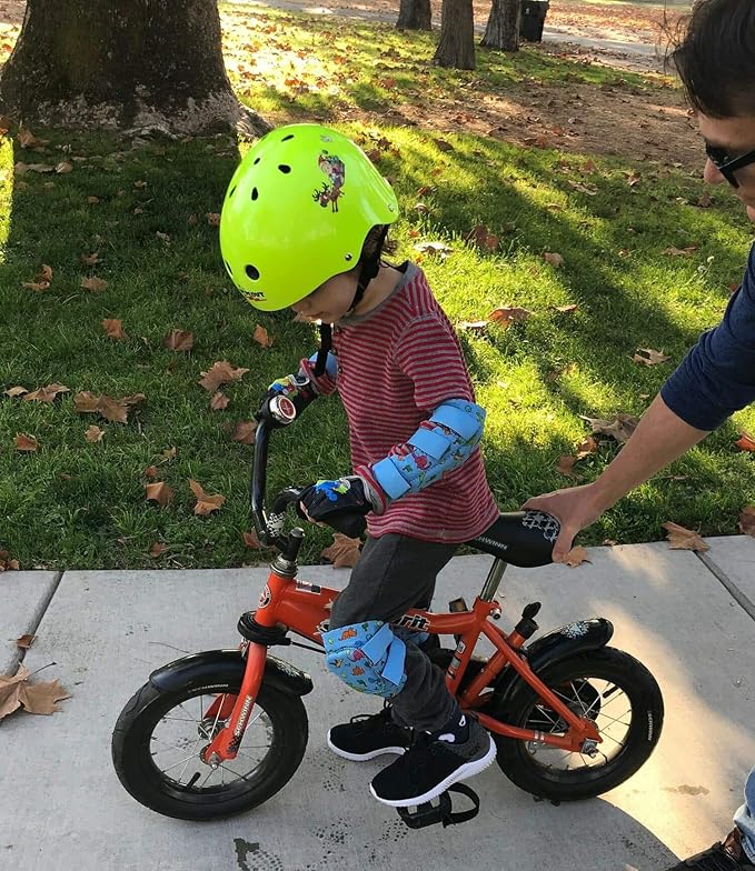 Soft-Style Kids Knee and Elbow Pads with Bike Gloves, Flexible Impact-Resistant Gear for Ages 2-11, Designed for Balance Bikes, Roller-Skating, and Skateboarding