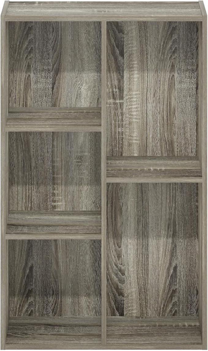 Furinno Luder 5-Cube Reversible Open Shelf, French Oak