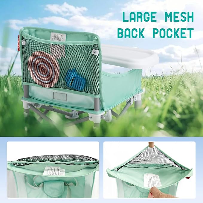 Tiny Marvels Portable 3-in-1 Baby Booster Seat – Cozy Floor Seat, Feeding Seat with Tray, Toddler Booster – Compact, Foldable, Safe with Child Safety Belt Carry Bag – Perfect for Travel & Family Time