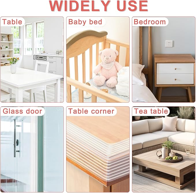 Baby Proofing 26.2ft Long (0.9" Wide),Clear Corner Protectors,Soft Edge Protectors Corner Guards Furniture Corner&Edge Safety Bumpers with Upgraded Strong Adhesive for Sharp Furniture & Table Edges