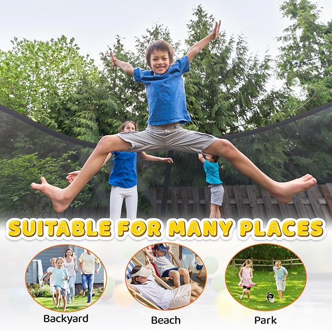 Trampoline 8FT 10FT 12FT 14FT 16FT, Recreational Trampolines with Enclosure Net and Ladder, Outdoor Anti-Rust Trampolines for Kids and Adults, ASTM Approved