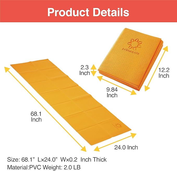 Folding Yoga Travel Pilates Mat Foldable Easy to Carry to Class Beach Park Tear resistant Travel Picnics 4mm Thick 9 Colors