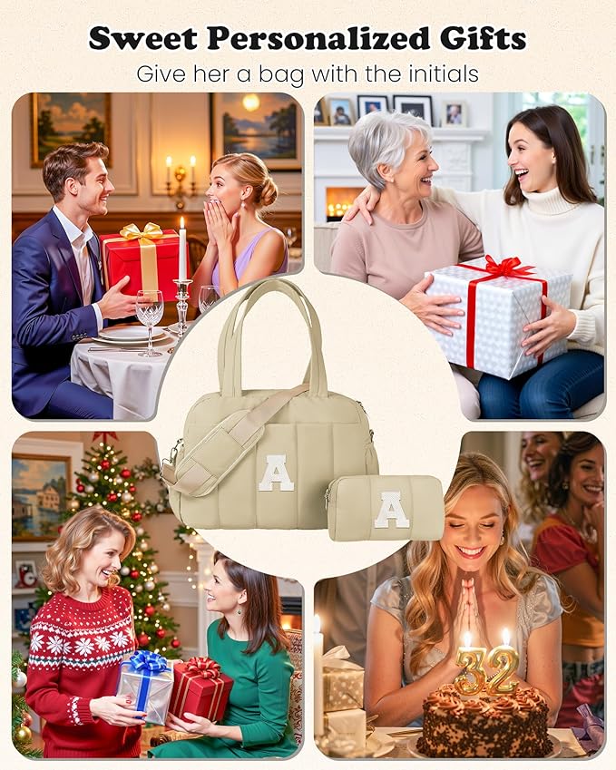 Travel Essentials-Monogram Duffle Bag, Weekender Bags for Women，Overnight Bag with Wet Pocket，Lightweight Travel Bags Personalized Gym Tote with Makeup Pouch