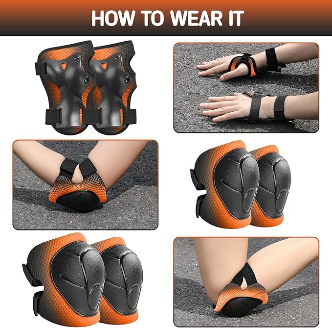 Toddler/Kids Bike Helmet Set for Boys Girls 3D Adjustable Kids Helmet Protective Gear Set Knee Elbow Wrist Pads and Multi-Sports Skateboard Scooter Cycling Roller Balance Bike