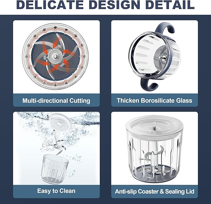 Baby Food Maker, 10-in-1 Baby Food Processor Set with 2 Glass Bowls (600ml+300ml), Baby Food Blender for Baby Puree, Fruit, Meat, Vegatable, Baby Food Storage Containers, Baby Essentials