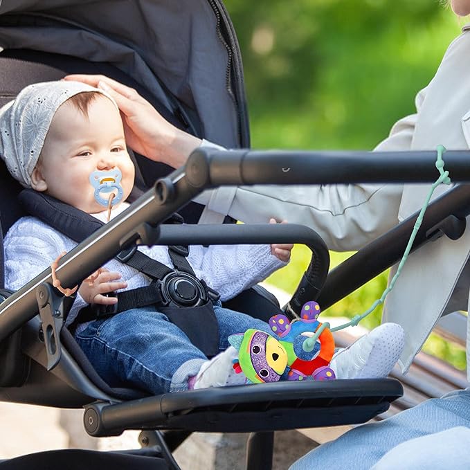 Toy Straps for Baby,RTMOK Silicone Setpacifier Clip,Applies to Car Seat Toy,Teether Toy,High Chair,Stroller Accessories,Baby Toy Clips,Cribs,Rocking Chair