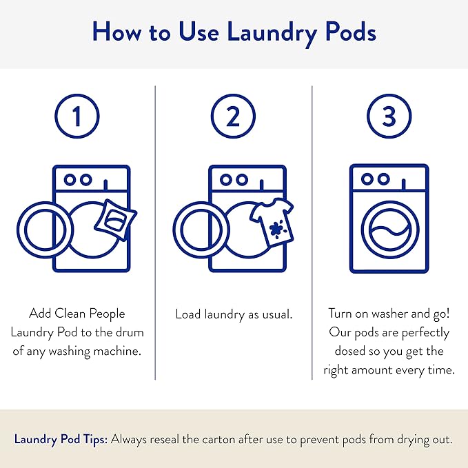 The Clean People Laundry Detergent Pods - Hypoallergenic Laundry Pods - Ultra Concentrated, Recyclable Packaging, Stain Fighting - Lavender, 192 Pack