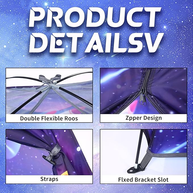 Space World Kids Play TentSpaceship Tent for Kids, Foldable Pop Up Indoor Outdoor Party Spaceship Playhouse Tent Toy for Boys Girls-47 * 47 * 41 (Dark Purple)