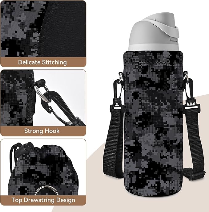 AUPET Water Bottle Bag Carrier,24oz/32oz Insulated Neoprene bottle Sling Holder Case Pouch Cover for 1000ML/750ML Bottles with Shoulder Strap for walking