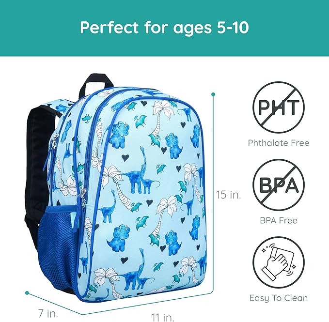 Wildkin Blue Dino 15 Inch Backpack